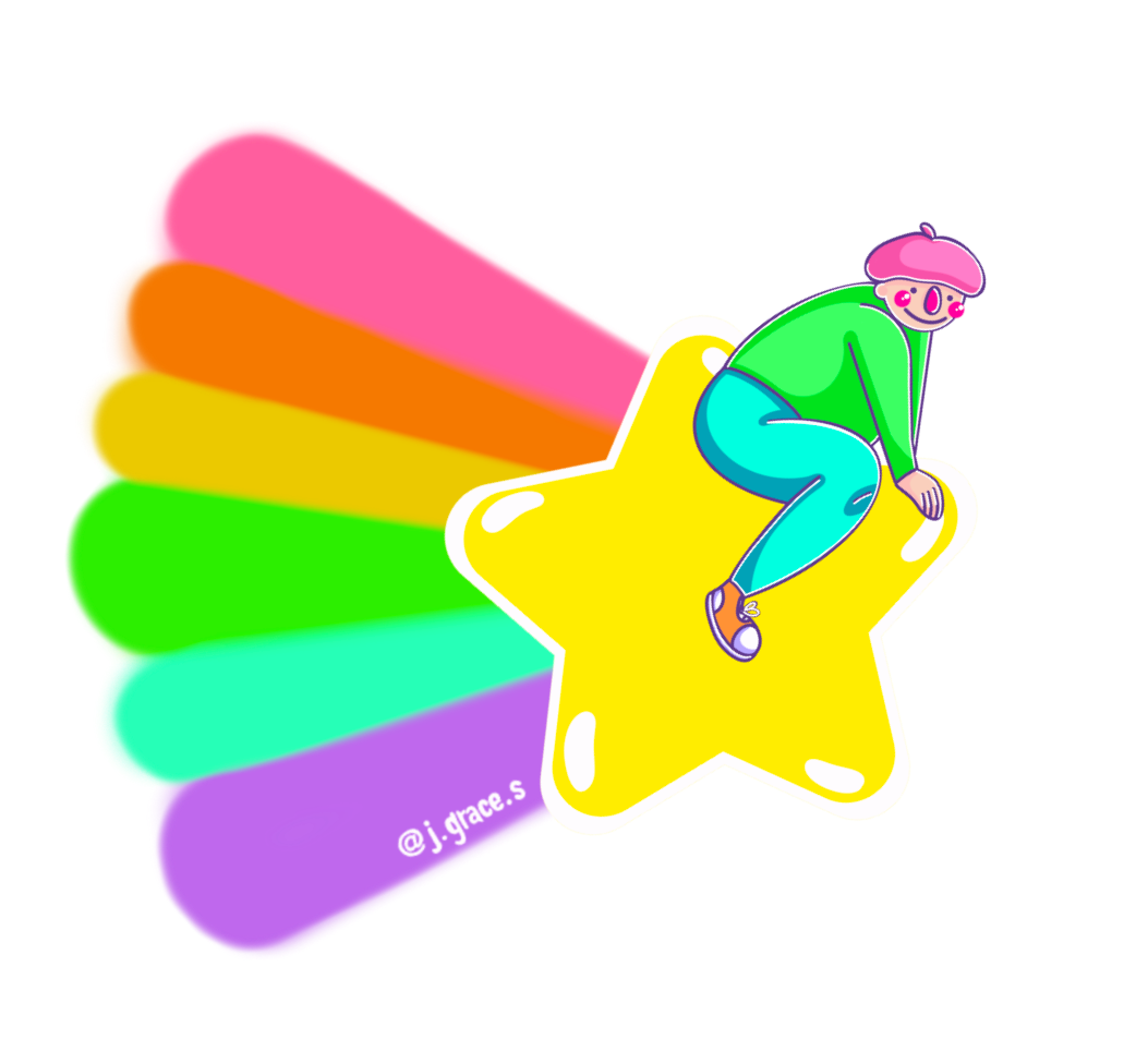 Rainbow Shooting Star Smoodge STICKER